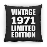 53rd Birthday Vintage 1971 Limited Edition - Throw Pillow Black