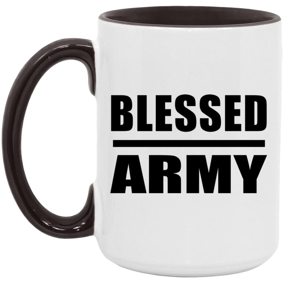 Blessed Army - 15oz Accent Mug Black