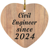 Civil Engineer Since 2024 - Heart Ornament C