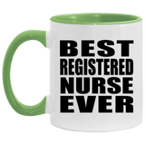 Best Registered Nurse Ever - 11oz Accent Mug Green