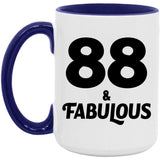 88th Birthday 88 & Fabulous - 15oz Accent Mug Purple