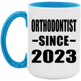 Orthodontist Since 2023 - 15oz Accent Mug Blue