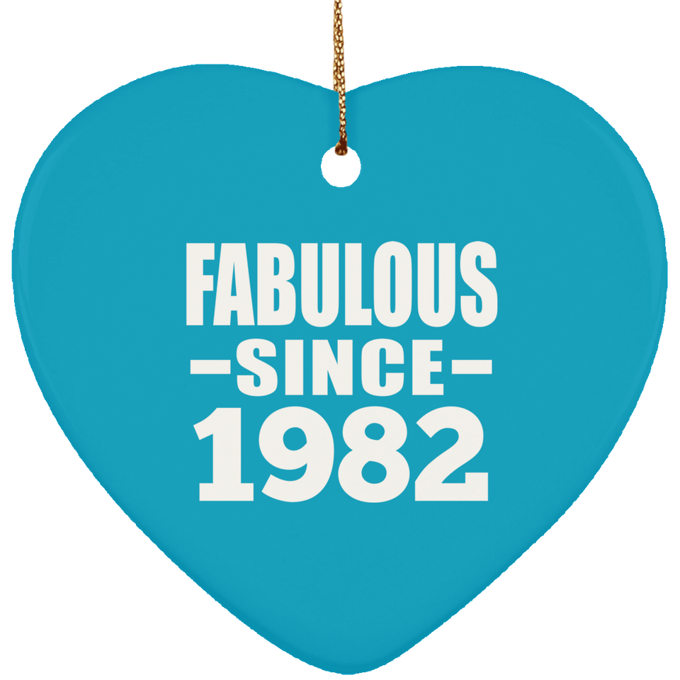 42nd Birthday Fabulous Since 1982 - Heart Ornament