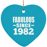 42nd Birthday Fabulous Since 1982 - Heart Ornament