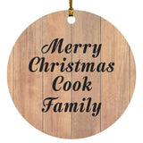 Merry Christmas Cook Family - Circle Ornament C