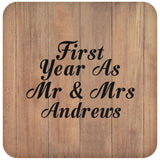 First Year As Mr & Mrs Andrews - Drink Coaster C