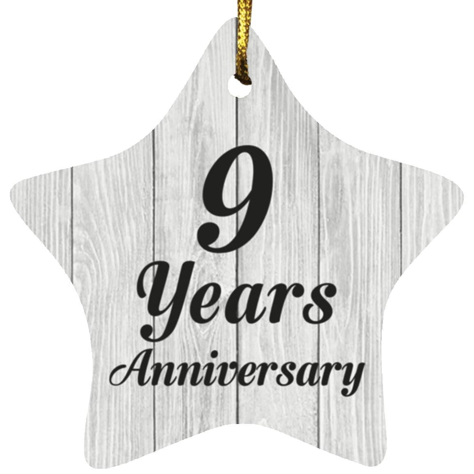 9th Anniversary 9 Years Anniversary - Star Ornament F