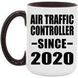 Air Traffic Controller Since 2020 - 15oz Accent Mug Black