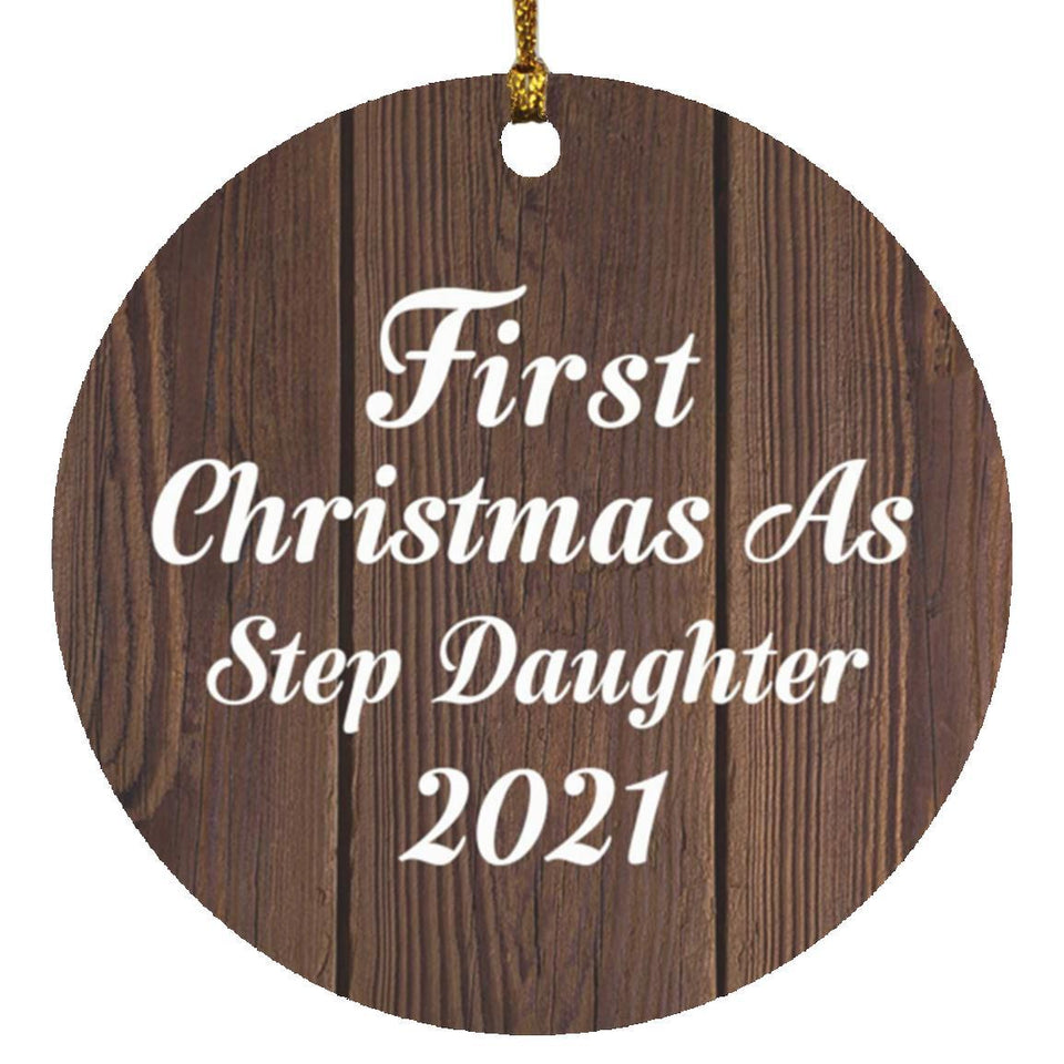 First Christmas As Step Daughter 2021 - Circle Ornament D
