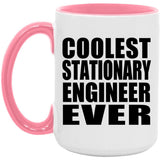 Coolest Stationary Engineer Ever - 15oz Accent Mug Pink