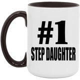 Number One #1 Step Daughter - 15oz Accent Mug Black