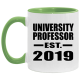 University Professor Established EST. 2019 - 11oz Accent Mug Green