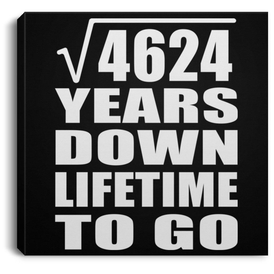 68th Anniversary Square Root of 4624 Years Lifetime To Go - Canvas Square