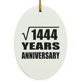 38th Anniversary Square Root of 1444 Years Anniversary - Oval Ornament