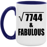 88th Birthday Square Root of 7744 & Fabulous - 15oz Accent Mug Purple