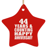 Happy 44th Anniversary 44 Years & Counting - Star Ornament