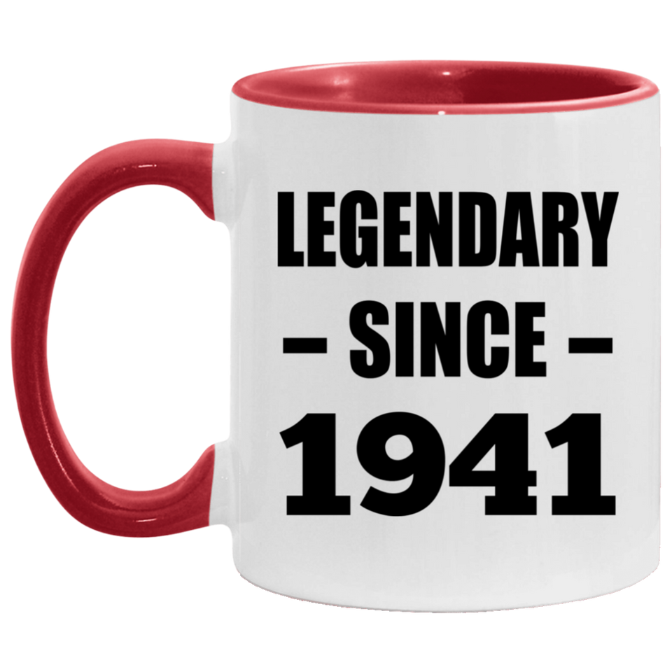 83rd Birthday Legendary Since 1941 - 11oz Accent Mug Red