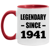 83rd Birthday Legendary Since 1941 - 11oz Accent Mug Red