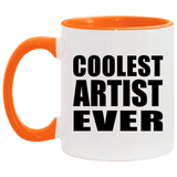 Coolest Artist Ever - 11oz Accent Mug Orange