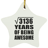 56th Birthday Square Root of 3136 Years of Being Awesome - Star Ornament