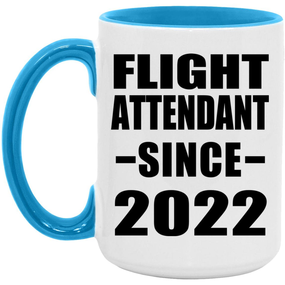 Flight Attendant Since 2022 - 15oz Accent Mug Blue
