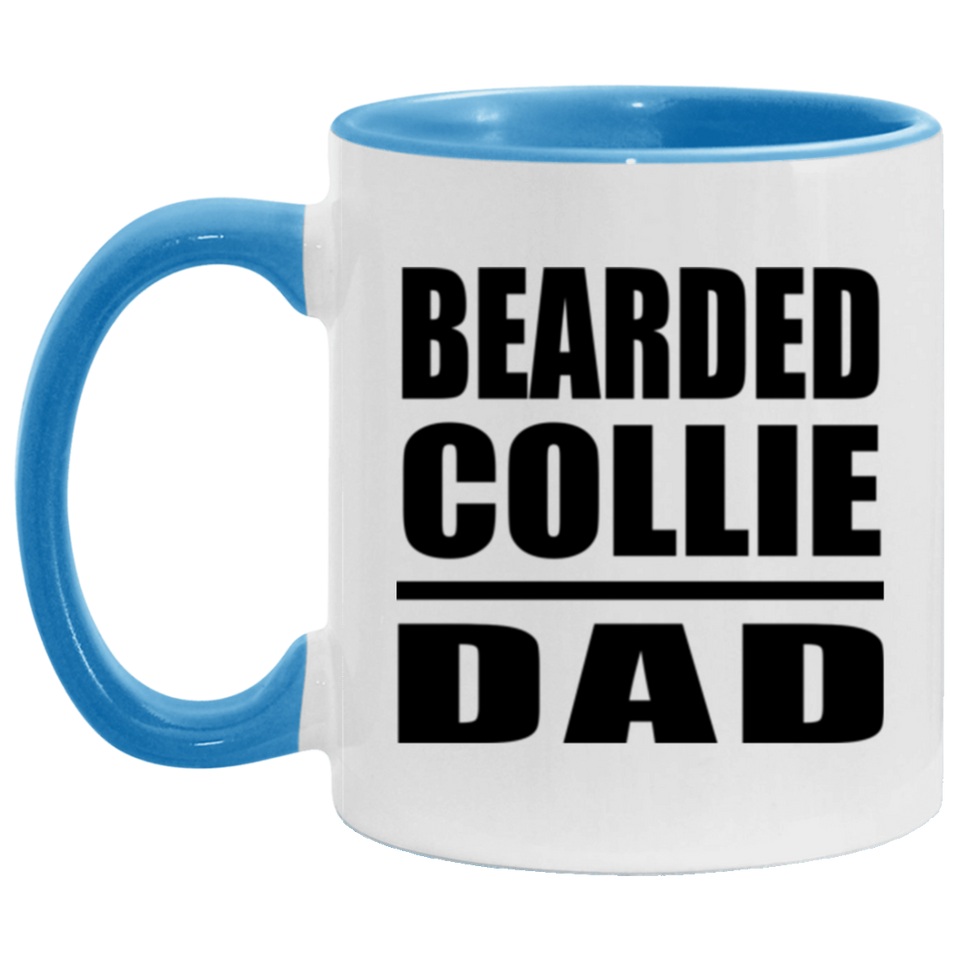 Bearded Collie Dad - 11oz Accent Mug Blue