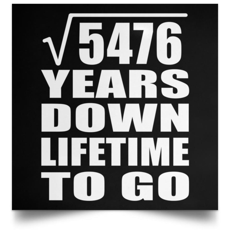 74th Anniversary Square Root of 5476 Years Lifetime To Go - Poster Square