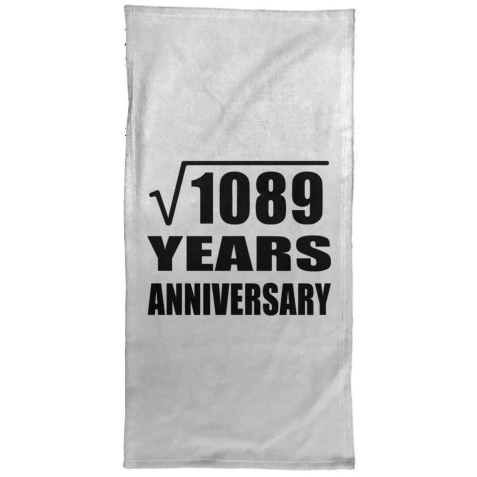 33rd Anniversary Square Root of 1089 Years Anniversary - Hand Towel