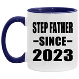 Step Father Since 2023 - 11oz Accent Mug Purple