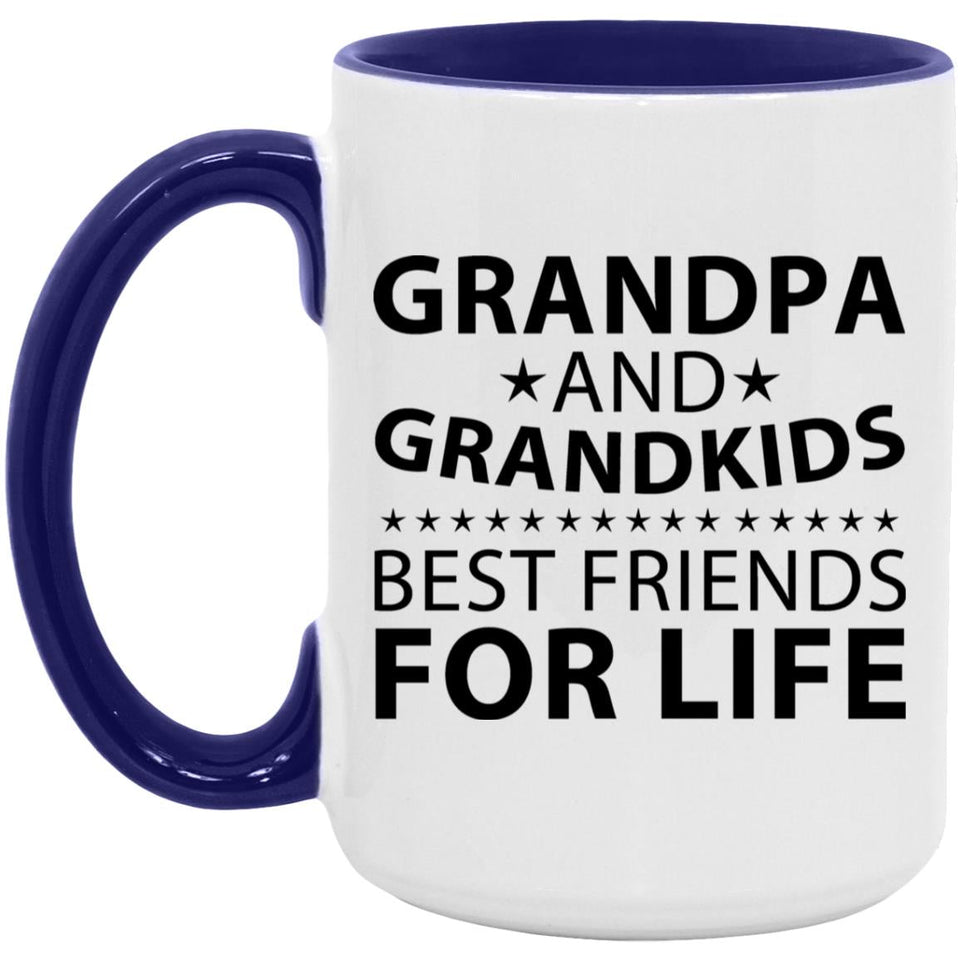 Grandpa and Grandkids, Best Friends For Life - 15oz Accent Mug Purple