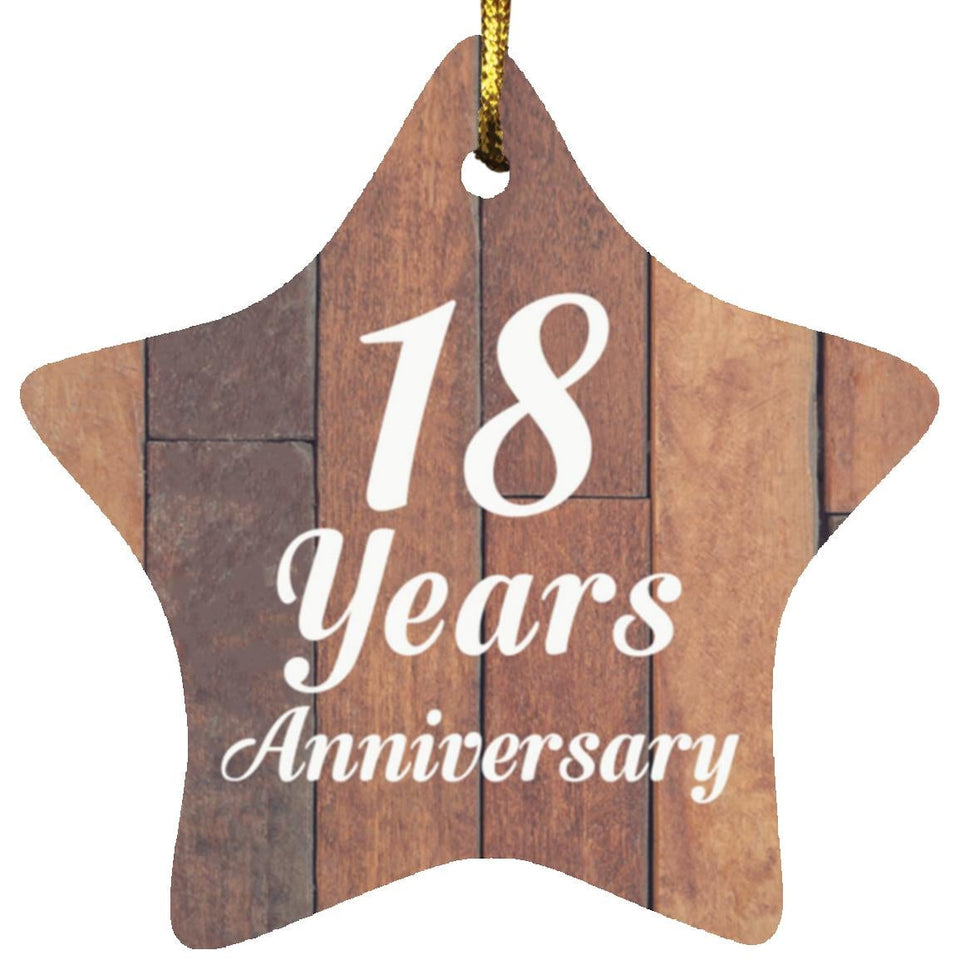 18th Anniversary 18 Years Anniversary - Star Ornament E