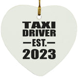 Taxi Driver Established EST. 2023 - Heart Ornament