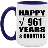 Happy 31st Anniversary Square Root of 961 Years & Counting - 15oz Accent Mug Purple