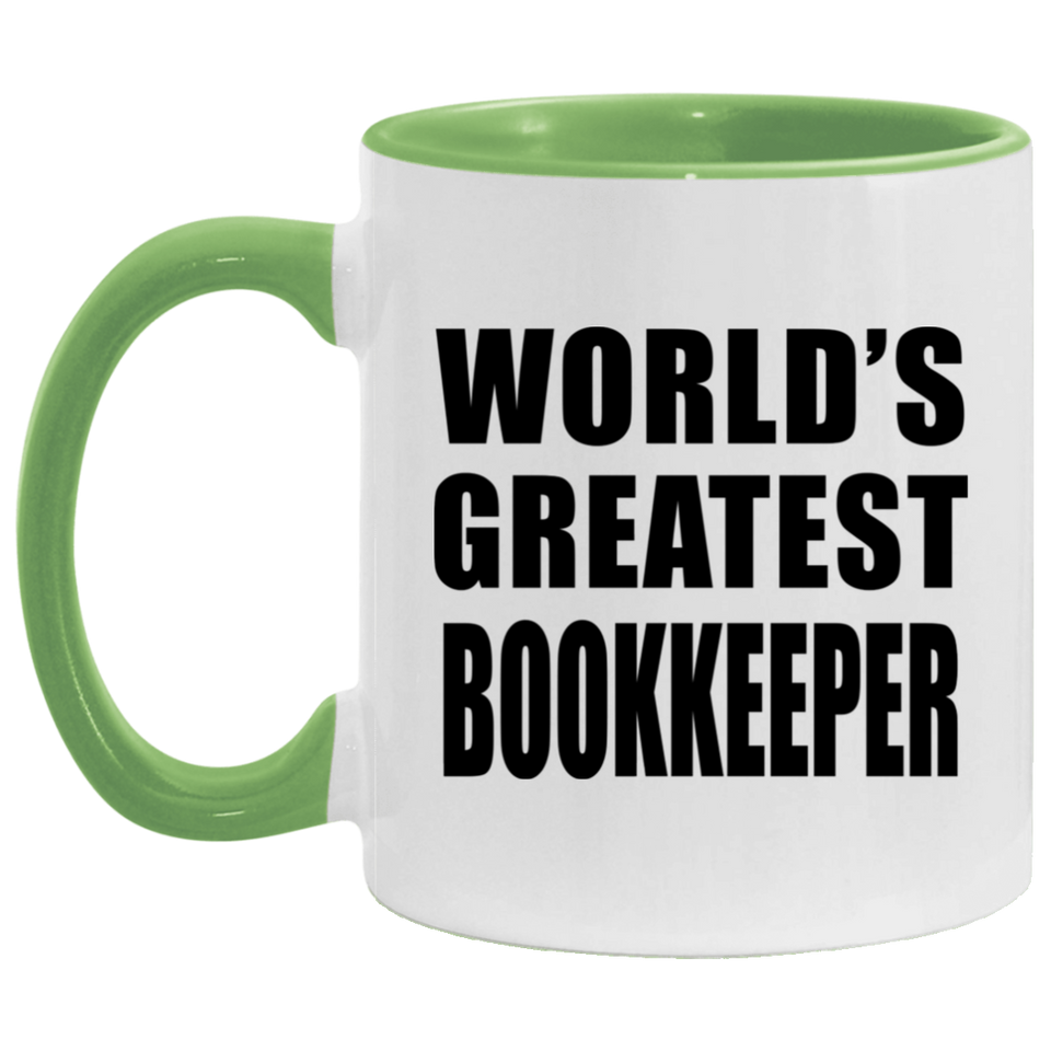 World's Greatest Bookkeeper - 11oz Accent Mug Green