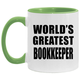 World's Greatest Bookkeeper - 11oz Accent Mug Green