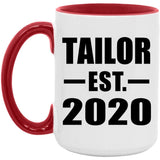 Tailor Established EST. 2020 - 15oz Accent Mug Red