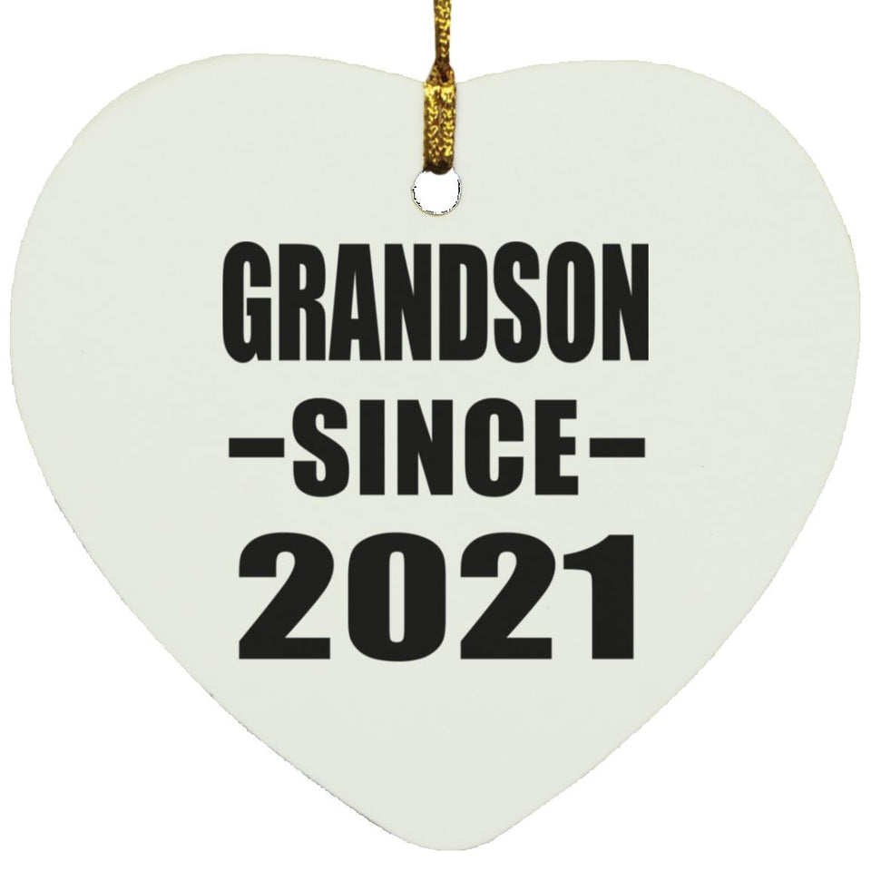 Grandson Since 2021 - Heart Ornament