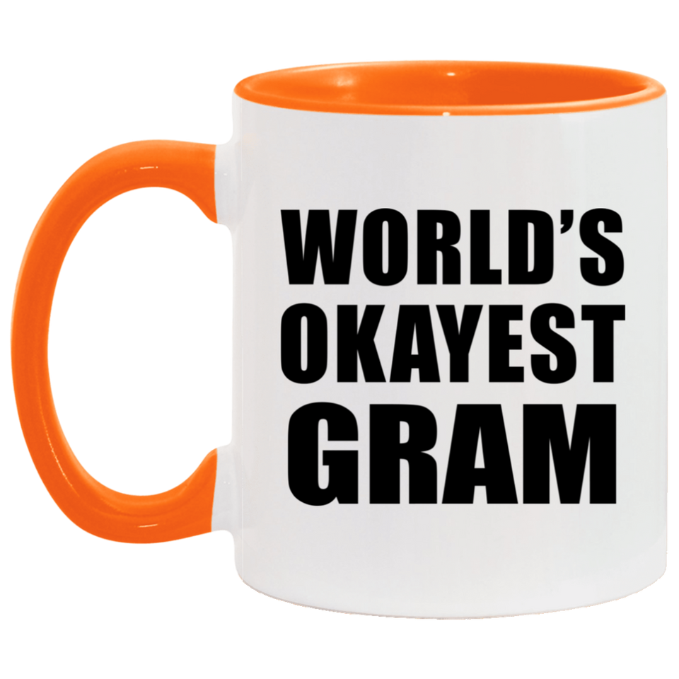 World's Okayest Gram - 11oz Accent Mug Orange