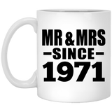 53rd Anniversary Mr & Mrs Since 1971 - 11 Oz Coffee Mug