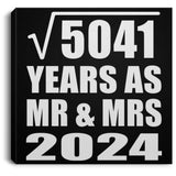 71st Anniversary Square Root of 5041 Years As Mr & Mrs 2024 - Canvas Square