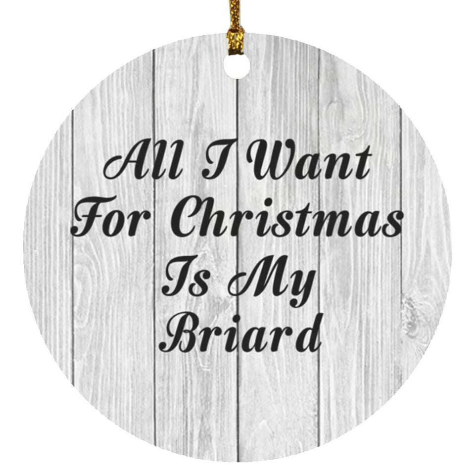 All I Want For Christmas Is My Briard - Circle Ornament F