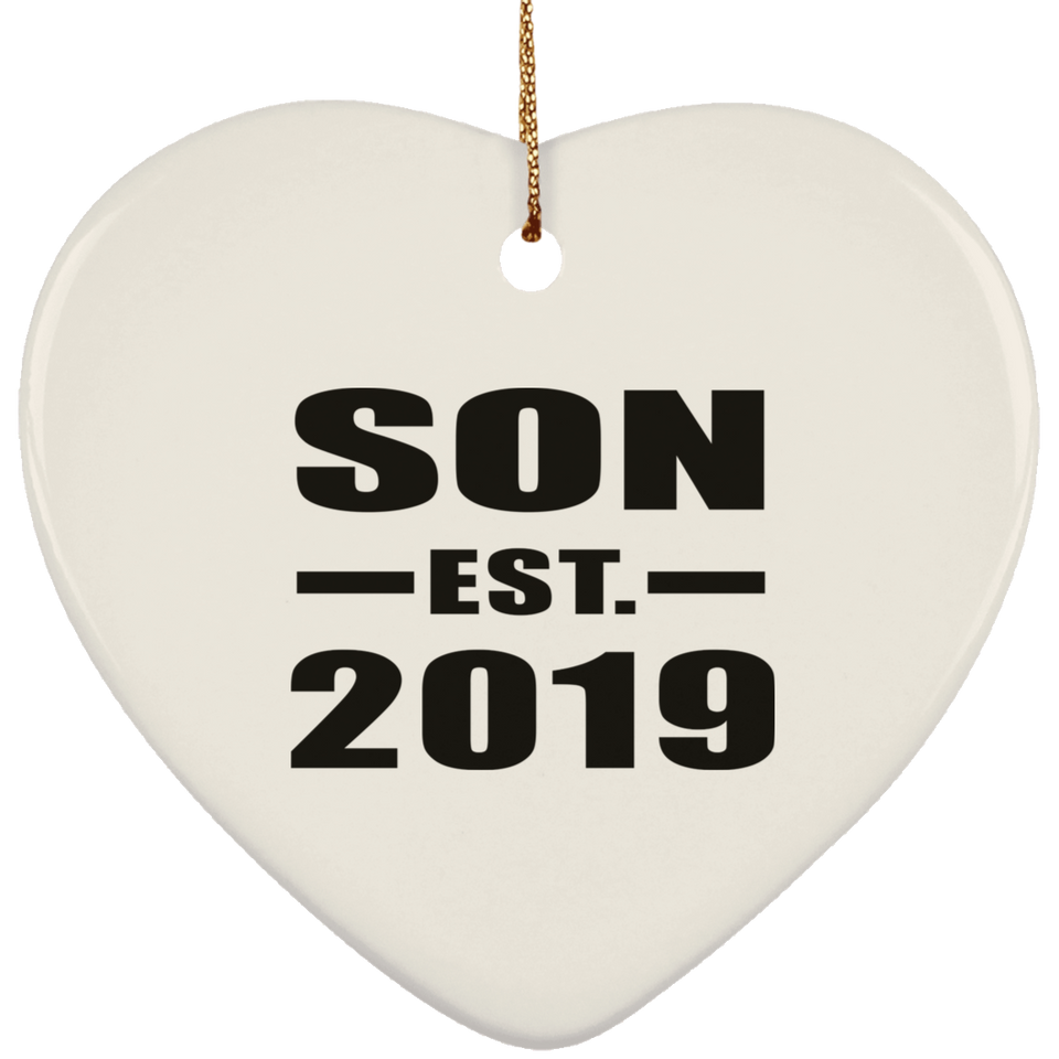 Son Established EST. 2019 - Heart Ornament