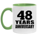 48th Anniversary 48 Years - 11oz Accent Mug Green