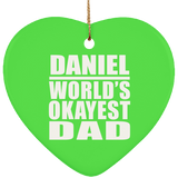 Daniel World's Okayest Dad - Heart Ornament