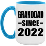 Granddad Since 2022 - 15oz Accent Mug Blue