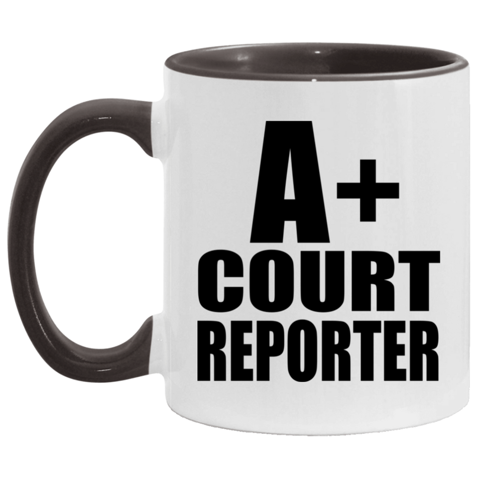 A+ Court Reporter - 11oz Accent Mug Black