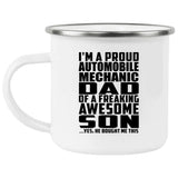Proud Automobile Mechanic Dad Of Awesome Son - 12oz Camping Mug