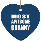 Most Awesome Granny - Heart Ornament