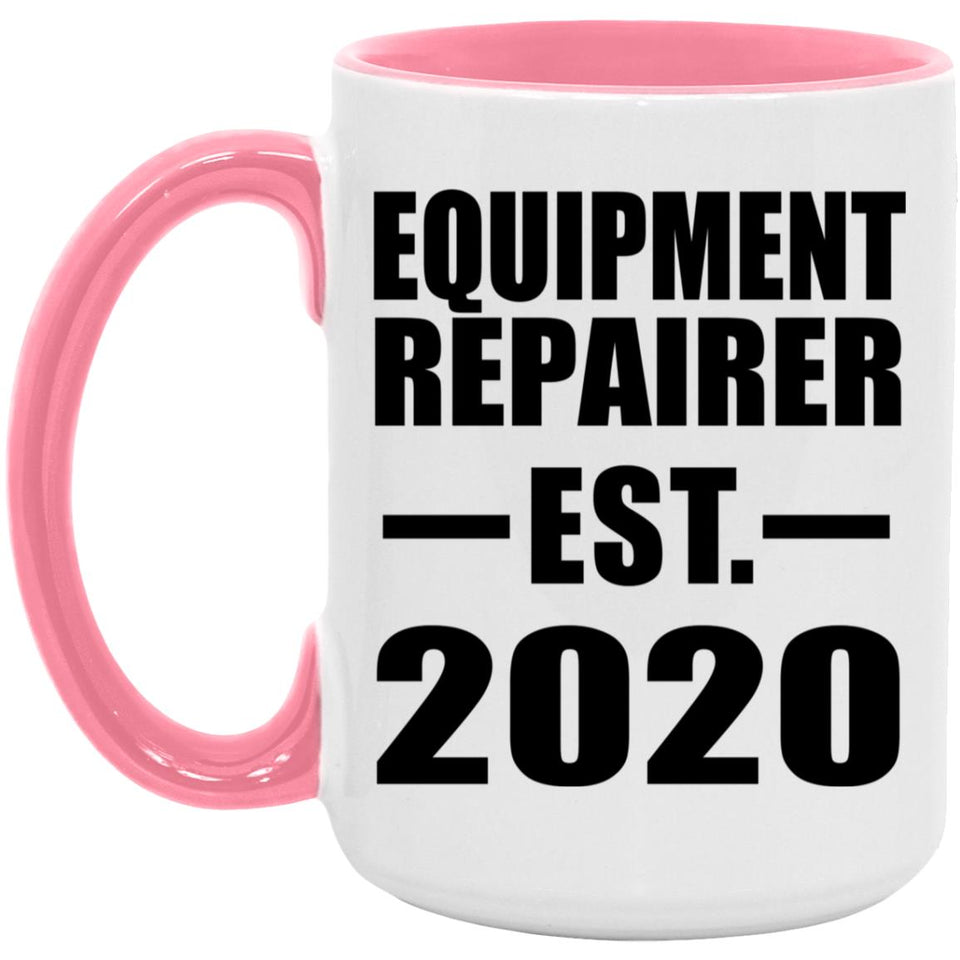 Equipment Repairer Established EST. 2020 - 15oz Accent Mug Pink