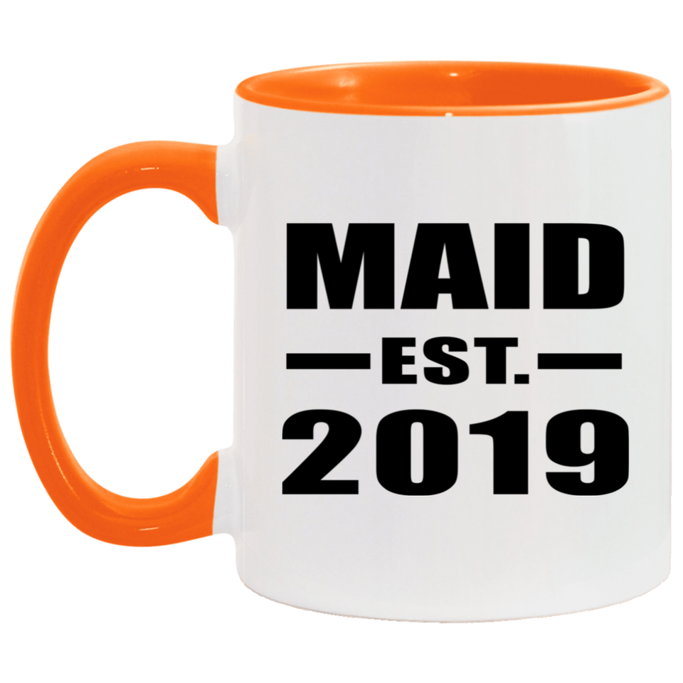 Maid Established EST. 2019 - 11oz Accent Mug Orange